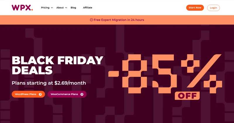 WPX Hosting Black Friday deal: Up to 85% off monthly plans, up to 24 months free