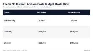 The $2.99 Illusion: Add-on Costs Budget Hosts Hide — Itemized breakdown of hidden add-on costs that inflate your actual invoice