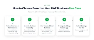 How to Choose Based on Your UAE Business — Select the right web host based on your specific requirements.