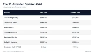 The 11-Provider Decision Grid — Intro pricing vs real renewal pricing
