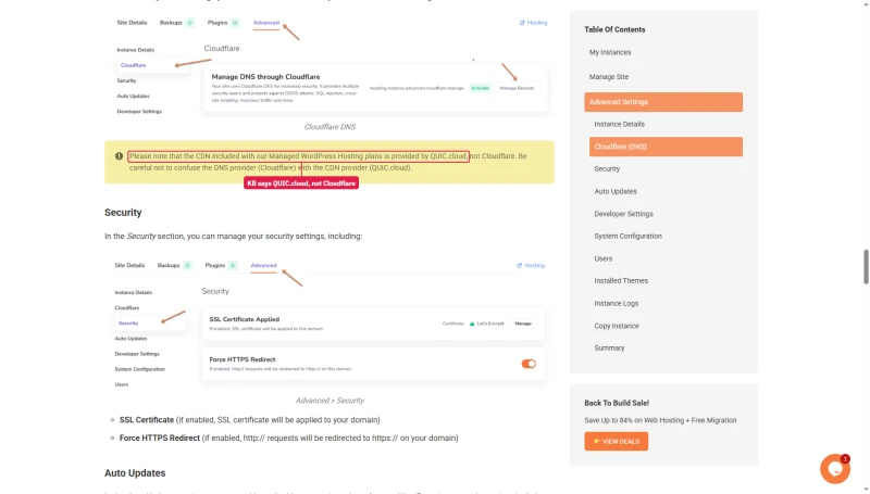 ChemiCloud knowledge base note: the CDN on Managed WordPress plans is provided by QUIC.cloud, not Cloudflare