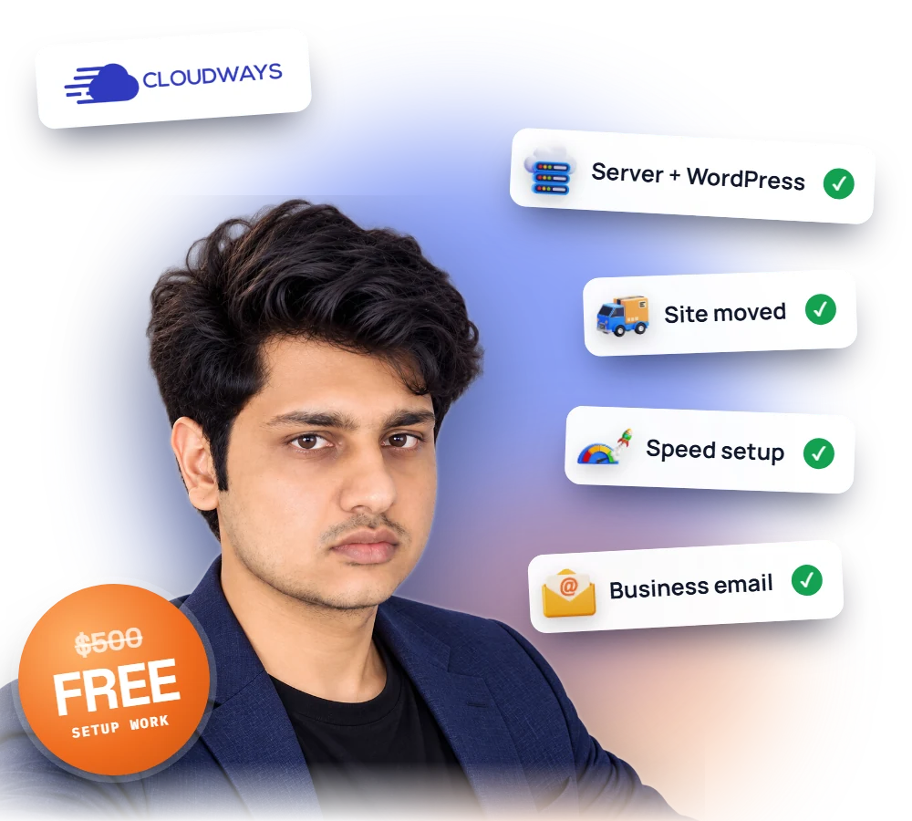 Mangesh Supe of thatmy.com with the Launch Pack: server and WordPress, site moved, speed setup and business email, $500 of setup work free
