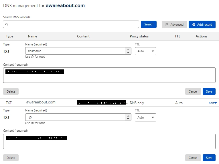 setup Cloudways TXT Records Cloudflare DNS