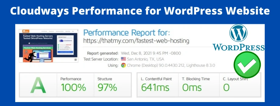 cloudways performance good for WordPress