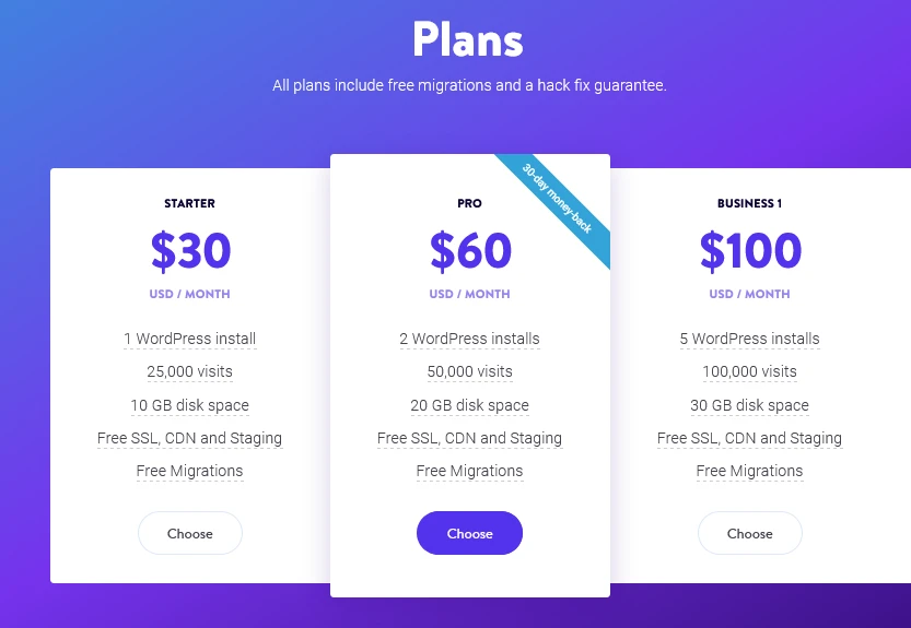 Kinsta WordPress hosting pricing