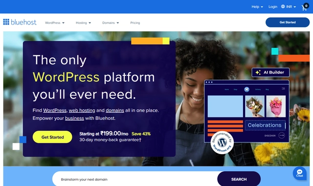 Bluehost India Homepage