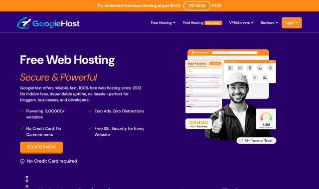 GoogieHost Homepage