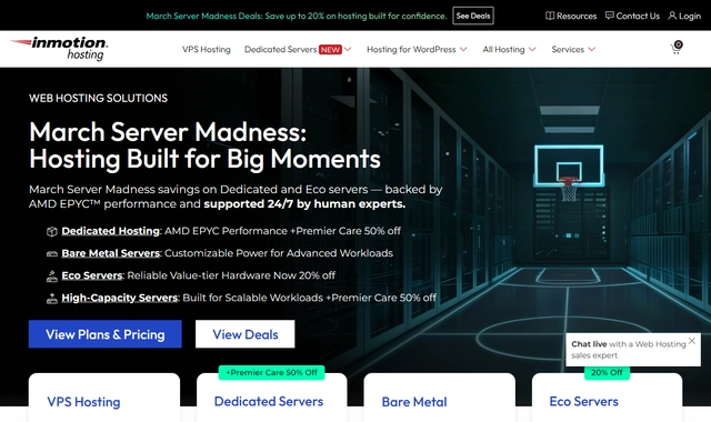 InMotion Hosting Homepage