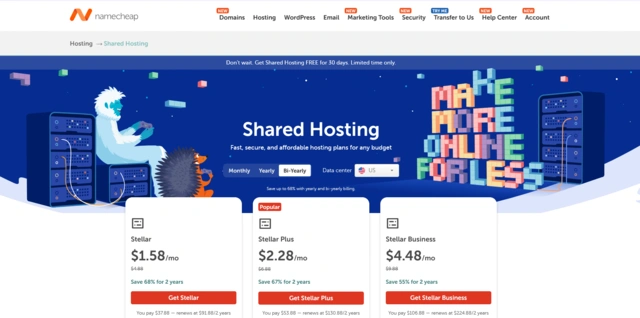 Namecheap Homepage