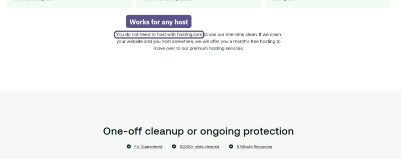 hosting.com malware cleanup offered for sites hosted with any provider
