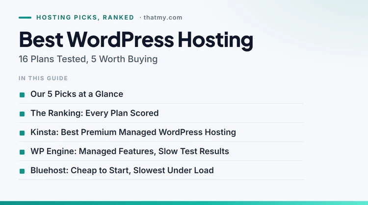 Best WordPress Hosting 2026: 16 Plans Tested, 5 Worth Buying