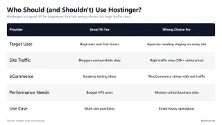 Who Should (and Shouldn't) Use Hostinger? โ Hostinger is a great fit for beginners, but the wrong choice for high-traffic sites.
