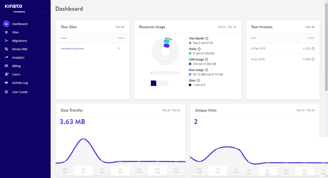 kinsta-dashboard-page