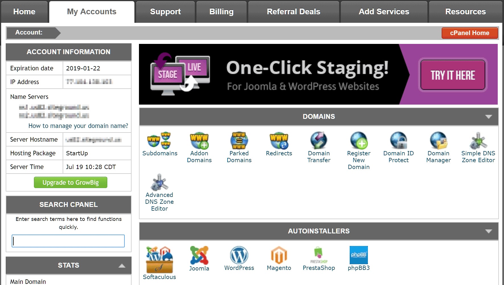 SiteGround cPanel