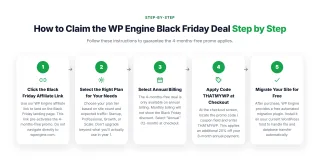 How to Claim the WP Engine Black Friday Deal — Follow these instructions to guarantee the 4-months-free promo applies.